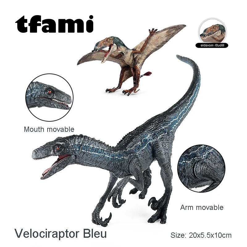 

TFAMI Jurassic World Dinosaur Toys For Kids Velociraptor Bleu Pterodactyl Simulation Dino Model Toy Jurassic Park Dinosaurs Toys