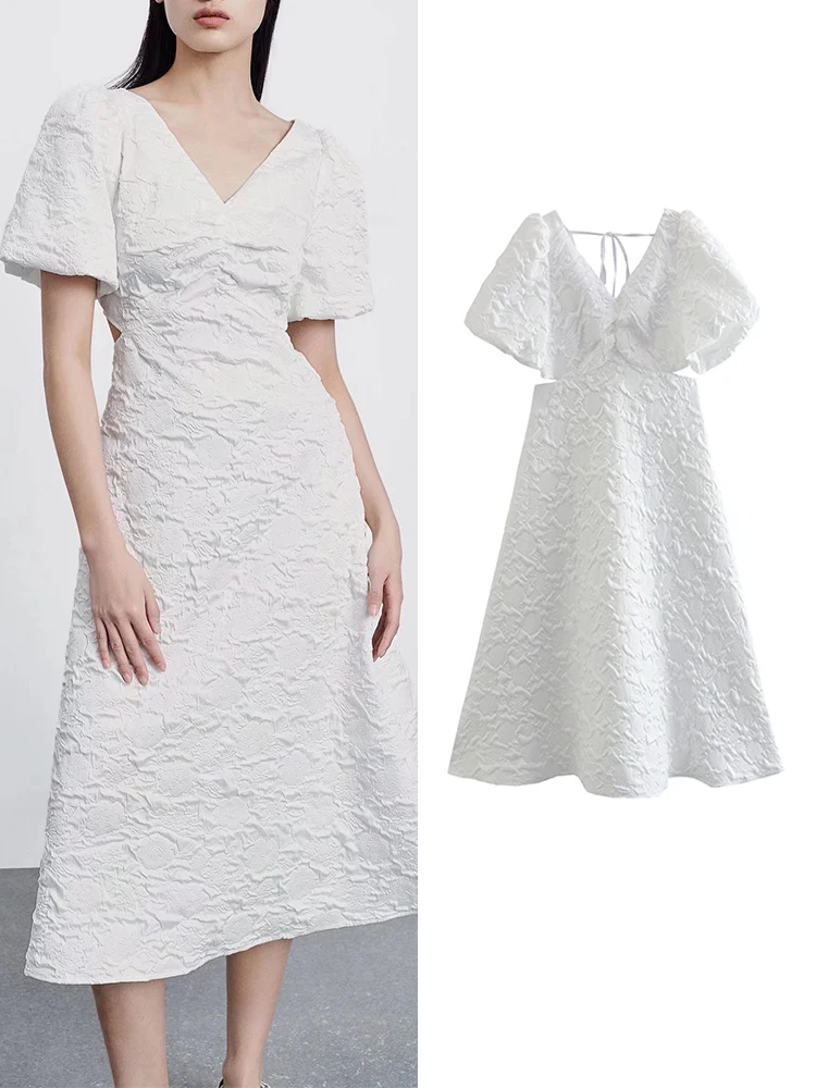 TFMLN Hollow Out Summer Women Solid Dresses 2022 Vintage Female Mid-Calf Short Sleeve Party Dresses A-line Outwear Three Colors
TFMLN Hollow Out Summer Women Solid Dresses 2022 Vintage Female Mid-Calf Short Sleeve Party Dresses A-line Outwear Three Colors