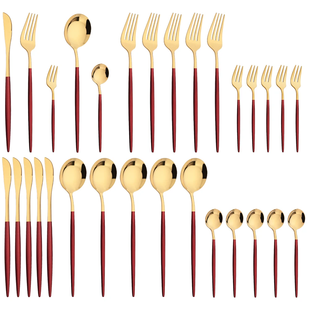 Набор столовых приборов Western Red Gold на 6 персон, нож, кофейная ложка, вилка для торта, столовые приборы из нержавеющей стали, домашняя кухонная ... 
Набор столовых приборов Western Red Gold на 6 персон, нож, кофейная ложка, вилка для торта, столовые приборы из нержавеющей стали, домашняя кухонная ...