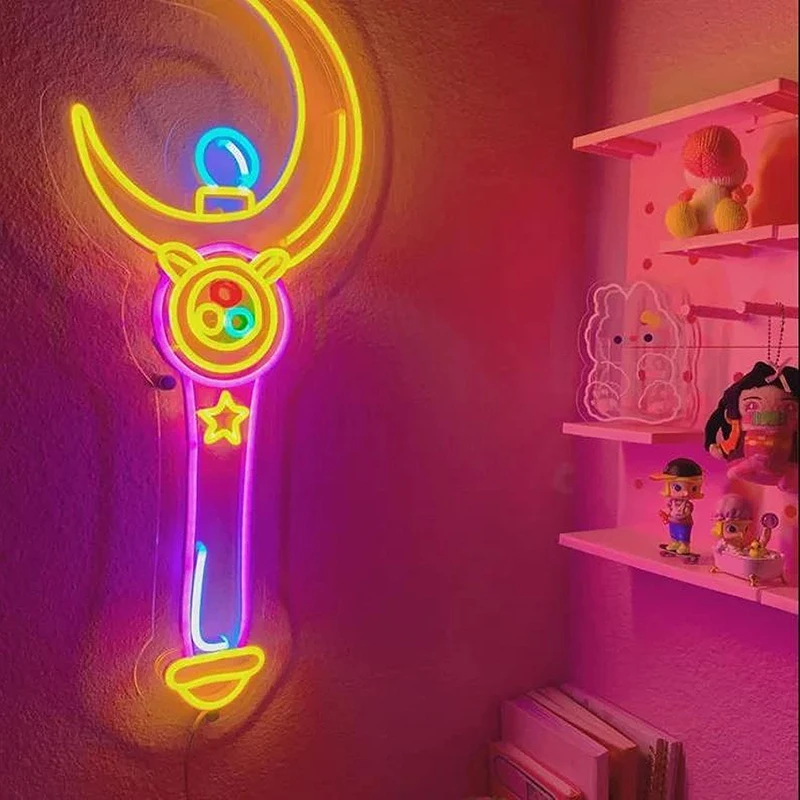 Neon Sign moon stick-sailor neon sign moon anime game neon sign/anime collection room light art decor led neon sign
Neon Sign moon stick-sailor neon sign moon anime game neon sign/anime collection room light art decor led neon sign