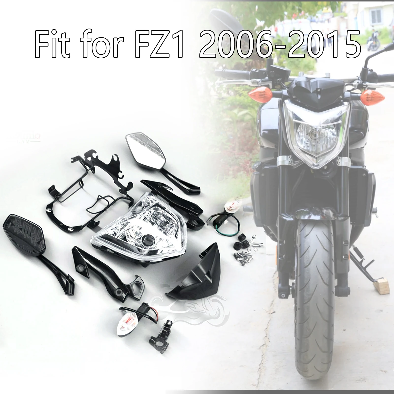Fit For 2006 - 2015 YAMAHA FZ1 FZ1N FAZER Motorcycle Headlight Head Light Assembly Set Turn Light Mirror 2007 2008 2009 2010
Fit For 2006 - 2015 YAMAHA FZ1 FZ1N FAZER Motorcycle Headlight Head Light Assembly Set Turn Light Mirror 2007 2008 2009 2010