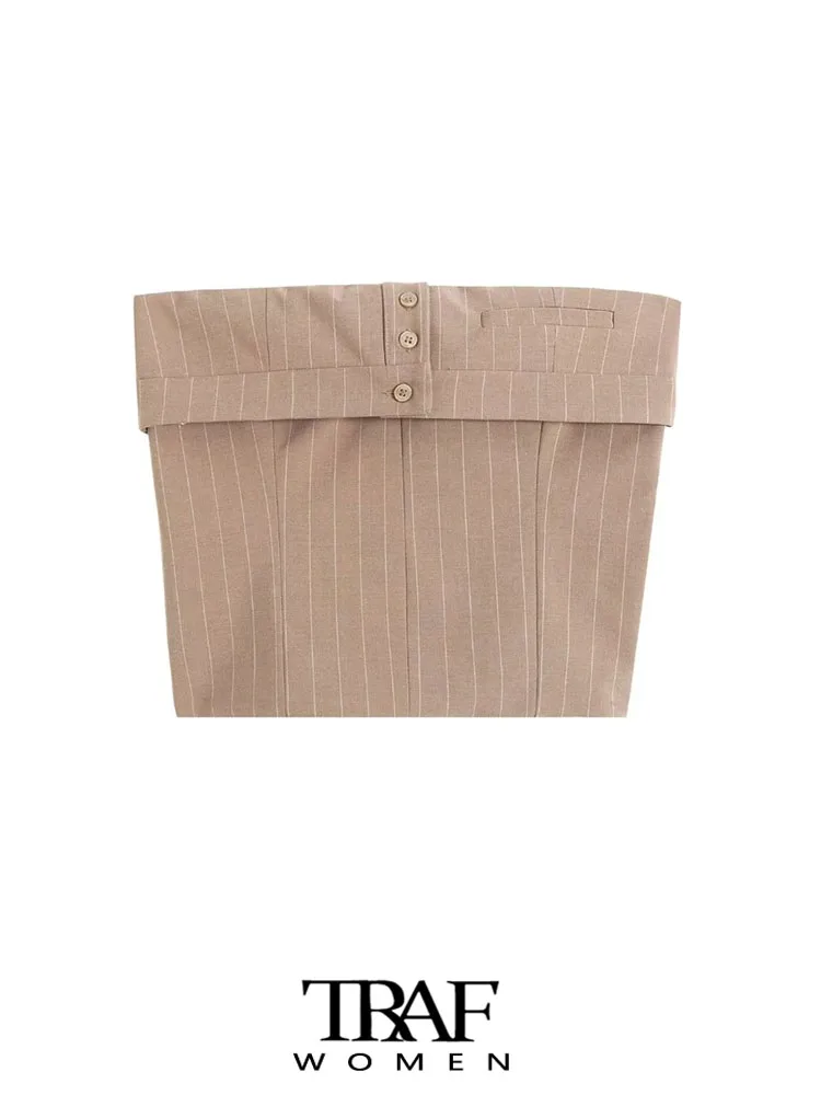 TRAF Women Fashion Front Button Pinstripe Cropped Bustier Tops Vintage Backless Side Zipper Female Camis Mujer
TRAF Women Fashion Front Button Pinstripe Cropped Bustier Tops Vintage Backless Side Zipper Female Camis Mujer