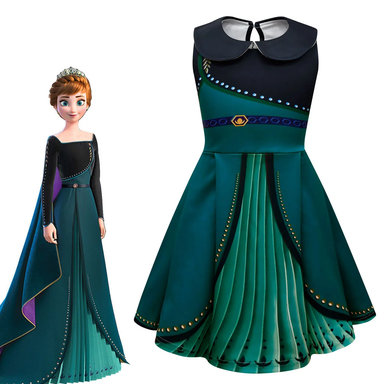 

Frozen Anna Princess Girl Dresses 2022 Summer New Design Merida Long Ankle Dress for 2-10Years Toddler Young Kid's Clothes