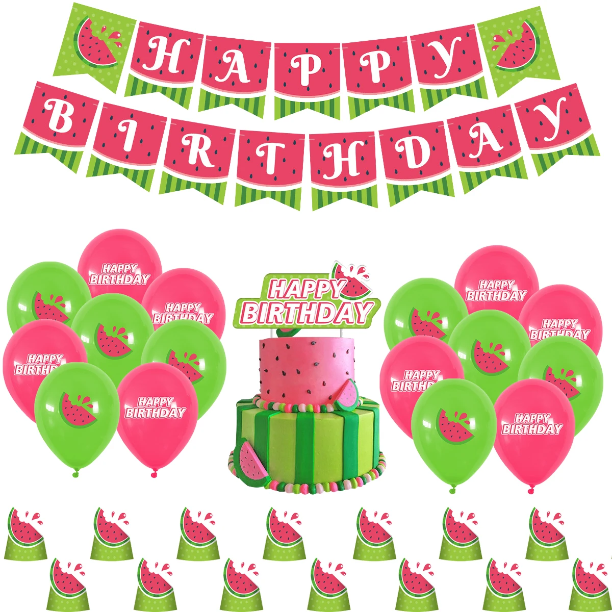 Cartoon Watermelon Colorful Summer Theme Birthday Party Decoration Articles Latex Balloon Cake Banner Baby Shower Boy Kid Gift
Cartoon Watermelon Colorful Summer Theme Birthday Party Decoration Articles Latex Balloon Cake Banner Baby Shower Boy Kid Gift