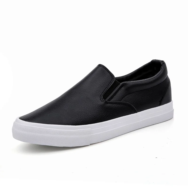 

Men's One-pedal Casual Leather Shoes White Shoes Low-top Skateboard Shoes Spring Men's Shoes Youth Stealth Increased Shoes
