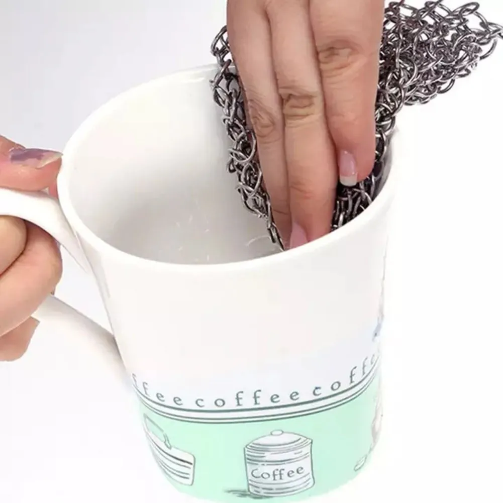 Kitchen Cleaning Ring Cloth Stainless Steel Chain Scrubber Pan Scraper Cookware Accessories Reusable Washing Net Cleaning Tool
Kitchen Cleaning Ring Cloth Stainless Steel Chain Scrubber Pan Scraper Cookware Accessories Reusable Washing Net Cleaning Tool