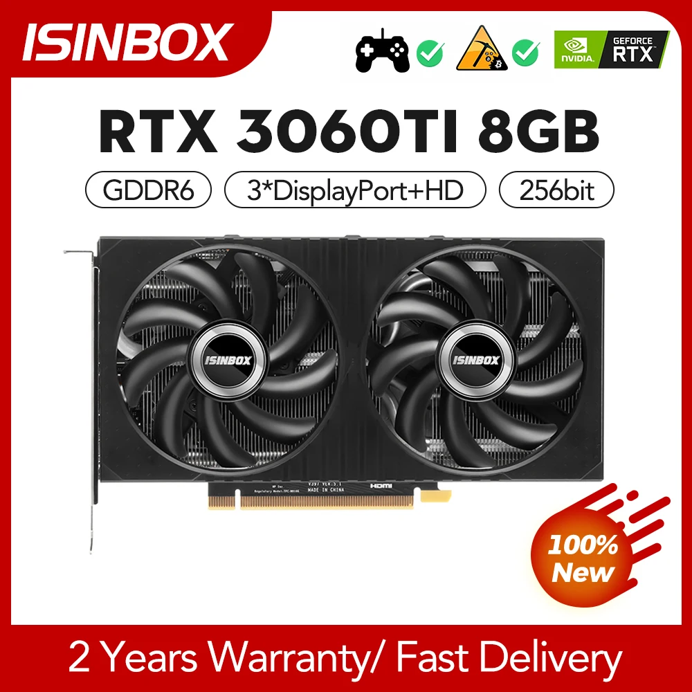 Видеокарта RTX 3060Ti 8 Гб GDDR6 256bit PCI-E 4,0 X16 3 DP HD видеокарта для NVIDIA GeForce RTX3060Ti RTX 3060 Ti 8G Gaming
Видеокарта RTX 3060Ti 8 Гб GDDR6 256bit PCI-E 4,0 X16 3 DP HD видеокарта для NVIDIA GeForce RTX3060Ti RTX 3060 Ti 8G Gaming