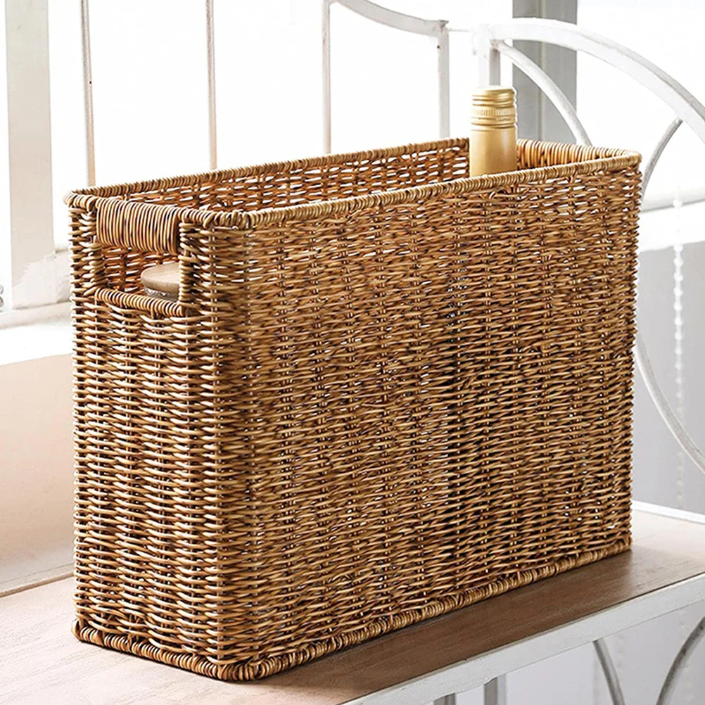 Magazine Newspaper Basket Decorative Food Imitate Rattan Toiletries Handwoven Imitated Handled Fruit
Magazine Newspaper Basket Decorative Food Imitate Rattan Toiletries Handwoven Imitated Handled Fruit