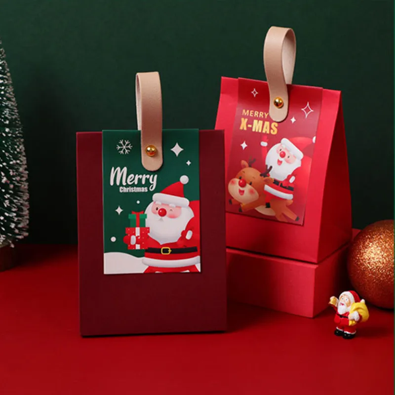 

5pcs Christmas Gift Boxes Santa Claus Candy Dragee Box Merry Christmas Packaging New Year 2024 Xmas Wrapping Gift Bags Supplies
