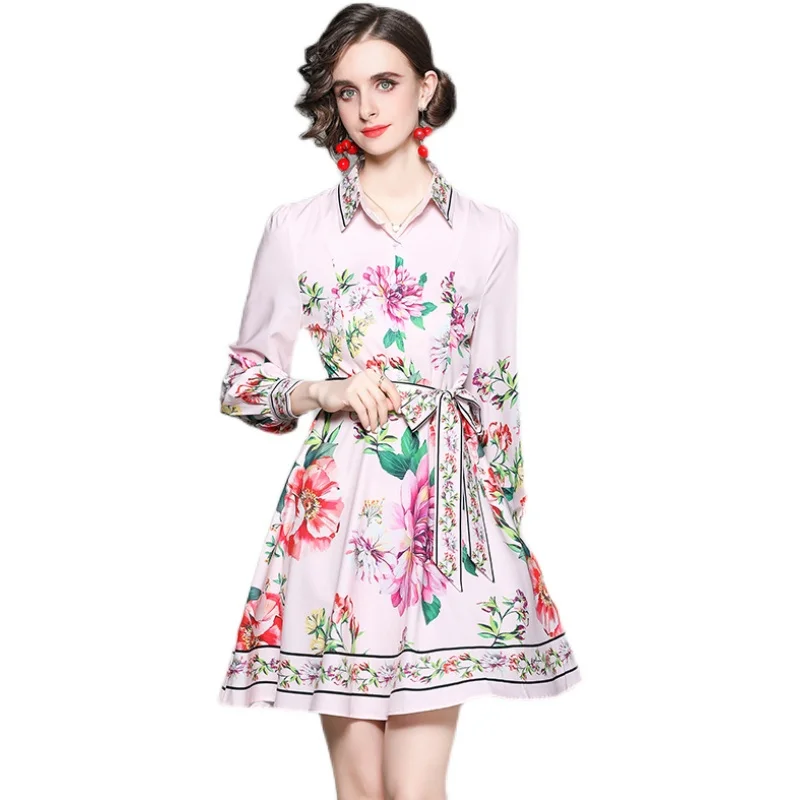 Long Sleeve Pink Print Party Dress Summer Fashion Bow Woman 2022 England Style Luxury Designer Shirt Dresses
Long Sleeve Pink Print Party Dress Summer Fashion Bow Woman 2022 England Style Luxury Designer Shirt Dresses