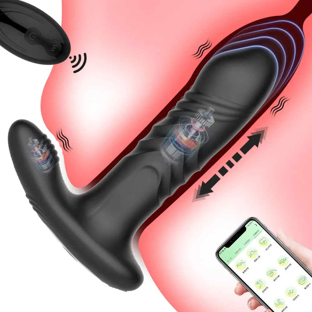 

Telescopic Vibrating Prostate Massager Anal Vibrator Male Masturbator Butt Plug Vibrators App Sex Toys for Men Anus Stimulator