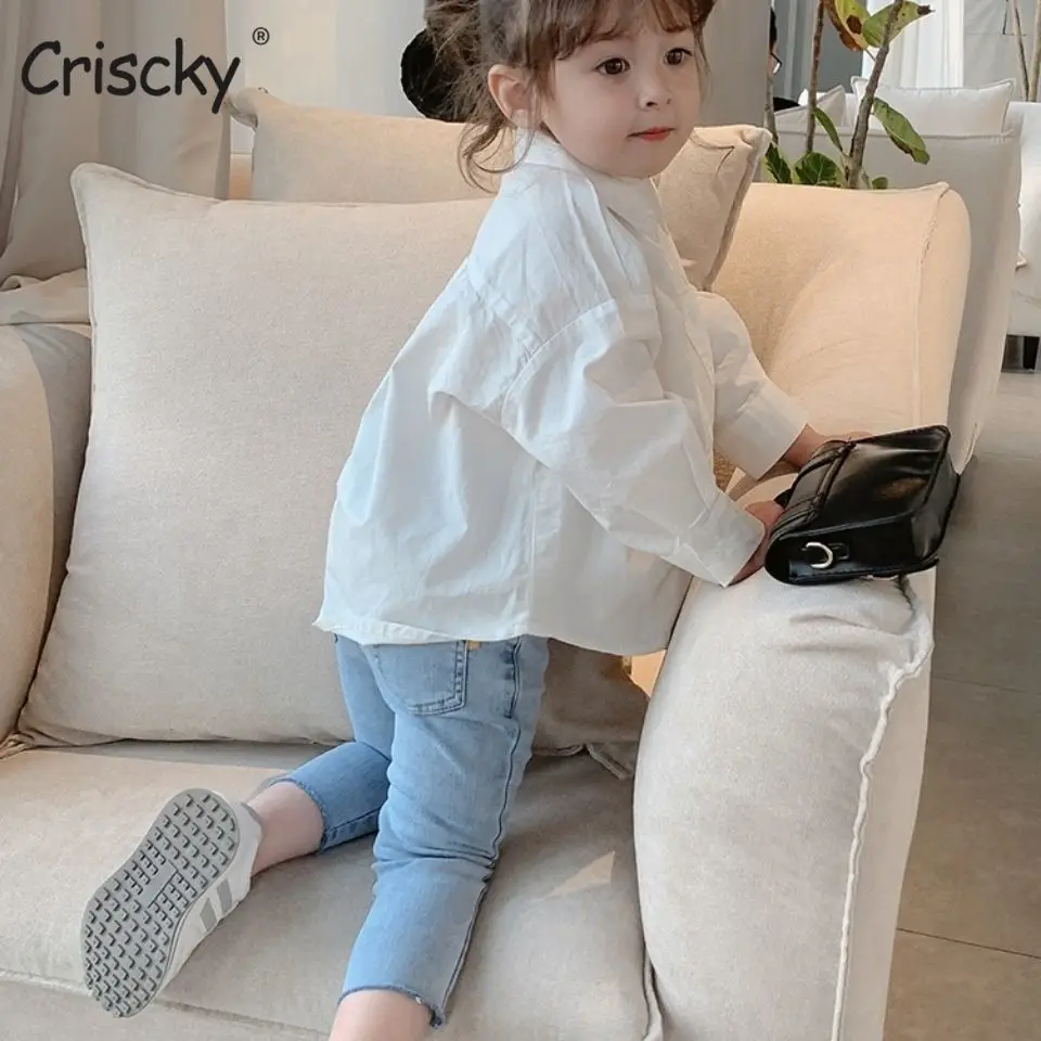 CrisckyGirls White Shirt Summer Turn Down Collar Long Sleeve Fashion White Elegant Long Tops Kids Clothes With Pockets
CrisckyGirls White Shirt Summer Turn Down Collar Long Sleeve Fashion White Elegant Long Tops Kids Clothes With Pockets