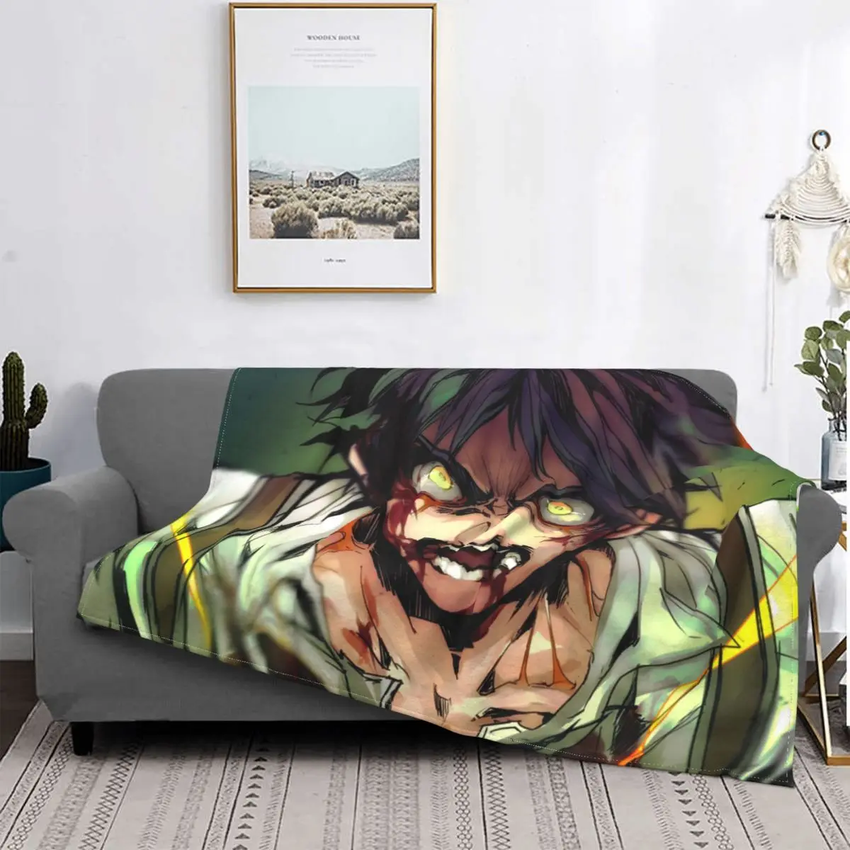 

Attack On Titan Armin Arlert Manga Blanket Flannel Decoration Eren Portable Home Bedspread