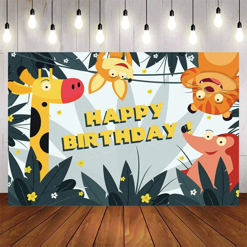 Happy Birthday Kids Animal Party Cartoon Baby Shower Cartoon Backdrop Decoration Photo Studio Photography Background Banner Prop
Happy Birthday Kids Animal Party Cartoon Baby Shower Cartoon Backdrop Decoration Photo Studio Photography Background Banner Prop