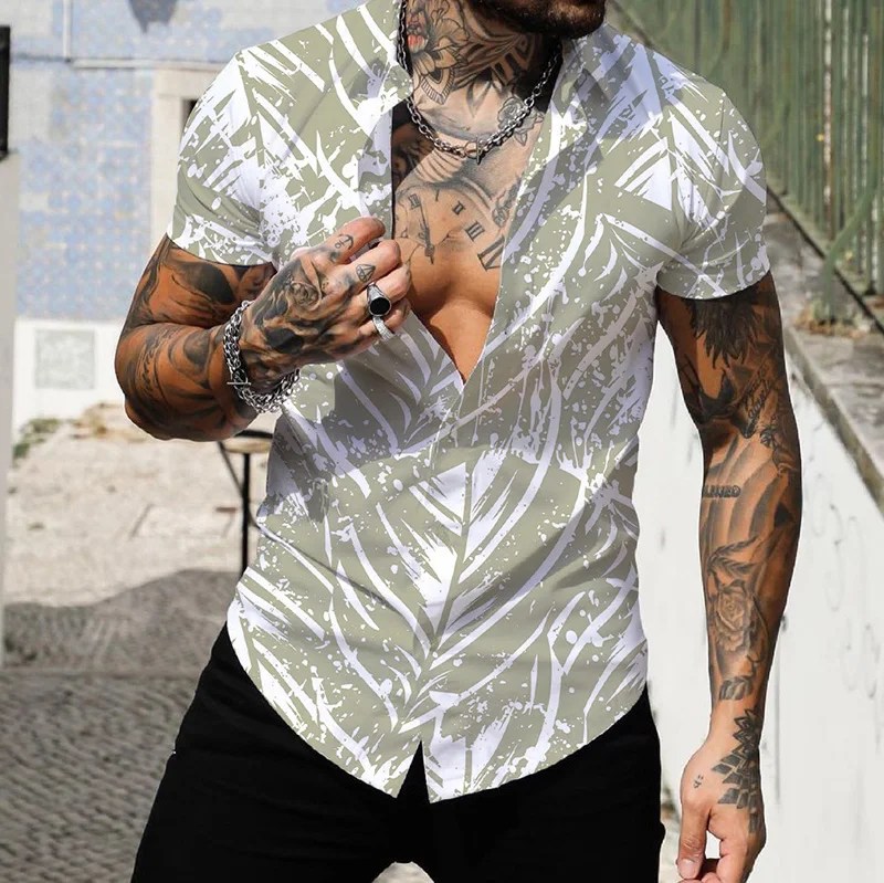 Men Summer Polyester Short Sleeve Shirt Print Casual Hawaiian Beach Male Top Turn-down Collar T-shirts Men's Clothes Blouse
Men Summer Polyester Short Sleeve Shirt Print Casual Hawaiian Beach Male Top Turn-down Collar T-shirts Men's Clothes Blouse