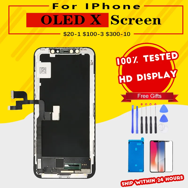 

OLED For iPhone X LCD Display Screen With 3D Touch Digitizer Assembly No Dead Pixel Replacement incell TFT For iPhone X