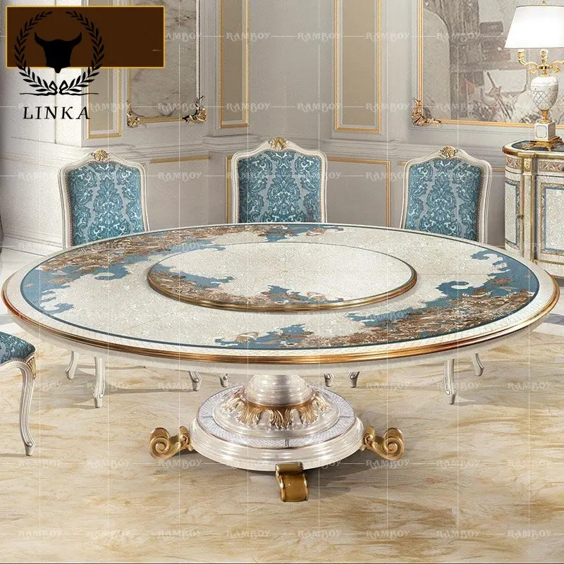

Европейский обеденный стол и стул, комбинированный роскошный дворцовый обеденный стол из массива дерева, обеденный стол из ракушек и паркета