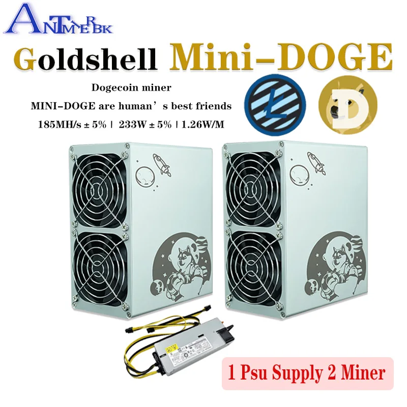 Asic бесшумный Майнер 2 блока Goldshell Mini DOGE 370M Scrypt LTC Miner 1 PSU лучше чем Antminer L3 L7 Innosilicon A4 A6