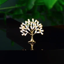 2023 New Small Exquisite Fortune Tree Brooches for Women Fashion Simple Creative Brooch Pin Fixed Clothes Corsage Female Broche