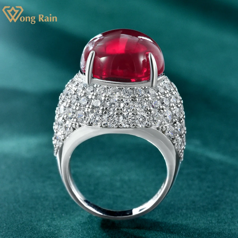 Wong Rain 22CT Luxury 925 Sterling Silver Created Moissanite Ruby Gemstone Anniversary Bohemia Cocktail Rings Fine Jewelry Gifts 
Wong Rain 22CT Luxury 925 Sterling Silver Created Moissanite Ruby Gemstone Anniversary Bohemia Cocktail Rings Fine Jewelry Gifts