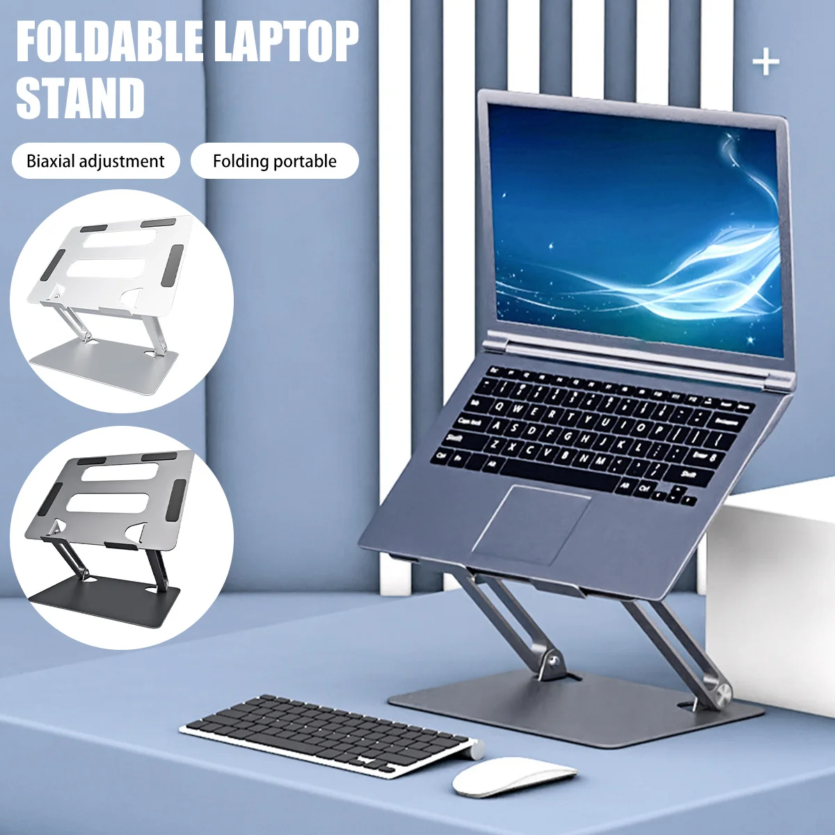 Laptop Stand Aluminum Alloy Laptop Holder Height-Adjustable Tablet Stand with Heat Emission Hole Protective Rubber Pad Foldable
Laptop Stand Aluminum Alloy Laptop Holder Height-Adjustable Tablet Stand with Heat Emission Hole Protective Rubber Pad Foldable