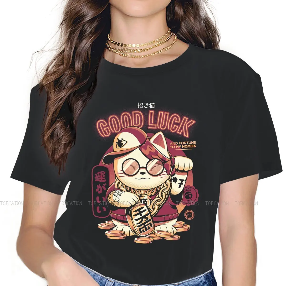 Cat Arts Retro Girls T Shirt Lucky Female Tops Graphic Kawaii Tees Ladies 5XL Oversized Tshirt
Cat Arts Retro Girls T Shirt Lucky Female Tops Graphic Kawaii Tees Ladies 5XL Oversized Tshirt