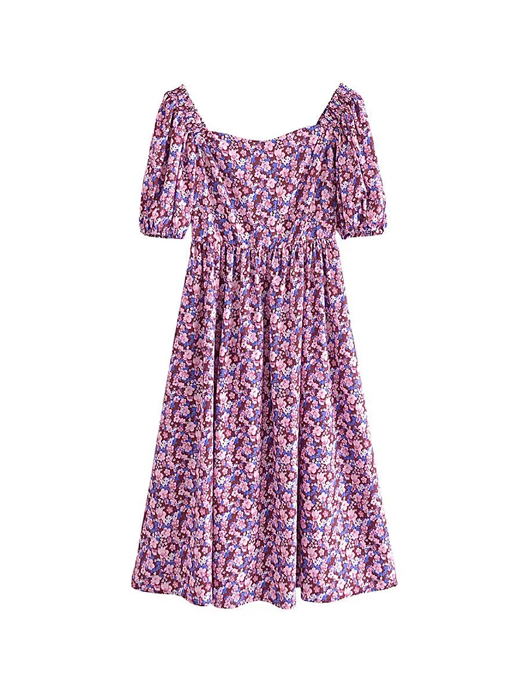 Summer Square Collar Puff Sleeve Dress Women Floral Print A-line Midi Dresses 2022 vestido feminino
Summer Square Collar Puff Sleeve Dress Women Floral Print A-line Midi Dresses 2022 vestido feminino
