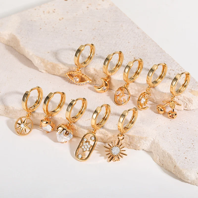 Stars Moon Sun 11Set Earrings Zircon Pendants Earing Charm Jewelry for Women Girls Birthday Anniversary Gifts
Stars Moon Sun 11Set Earrings Zircon Pendants Earing Charm Jewelry for Women Girls Birthday Anniversary Gifts