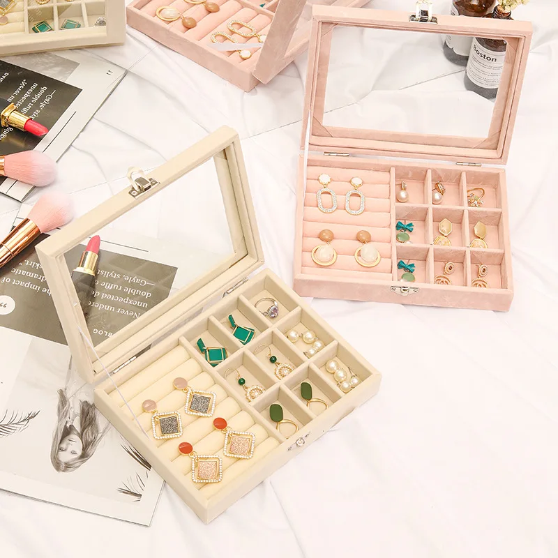 Clear Jewelry Storage Box with Lid,Jewelry Organizer Box Travel Jewelry Box, Flocked Necklace Earring Ring Jewelry Storage Box
Clear Jewelry Storage Box with Lid,Jewelry Organizer Box Travel Jewelry Box, Flocked Necklace Earring Ring Jewelry Storage Box