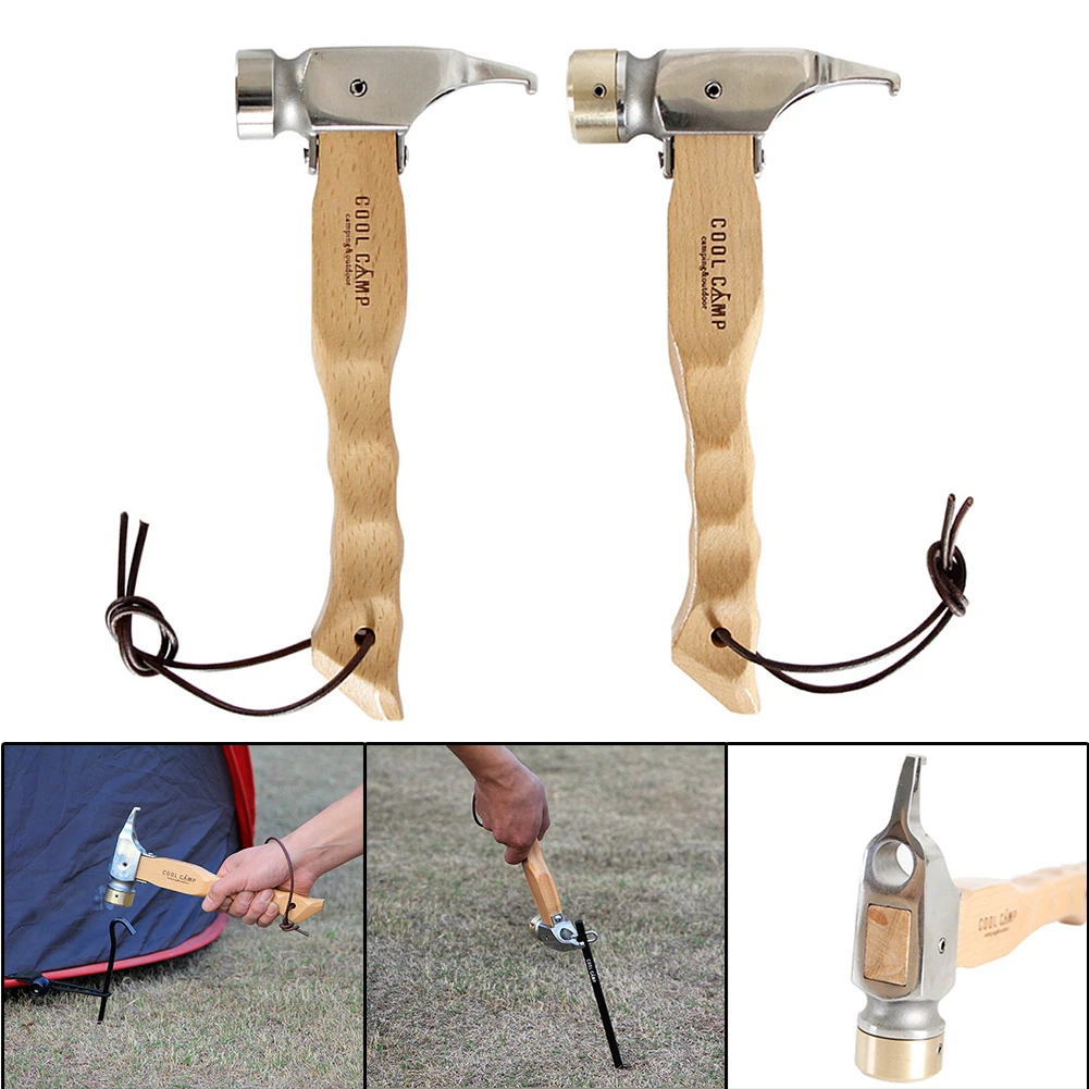 Stainless Steel Camping Hammer Copper Portable Tent Nail Puller Hammer Multifunctional Heavy Duty Wood Handle for Outdoor Hiking
Stainless Steel Camping Hammer Copper Portable Tent Nail Puller Hammer Multifunctional Heavy Duty Wood Handle for Outdoor Hiking
