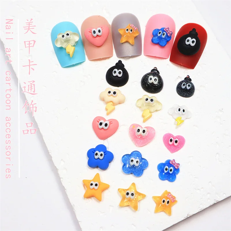 100pcs/20pcs 3D Cartoon Resin Eye Heart Flower Nail Charms Rhinestones New Exquisite Nail Art Decorations DIY Kawaii Accessories
100pcs/20pcs 3D Cartoon Resin Eye Heart Flower Nail Charms Rhinestones New Exquisite Nail Art Decorations DIY Kawaii Accessories