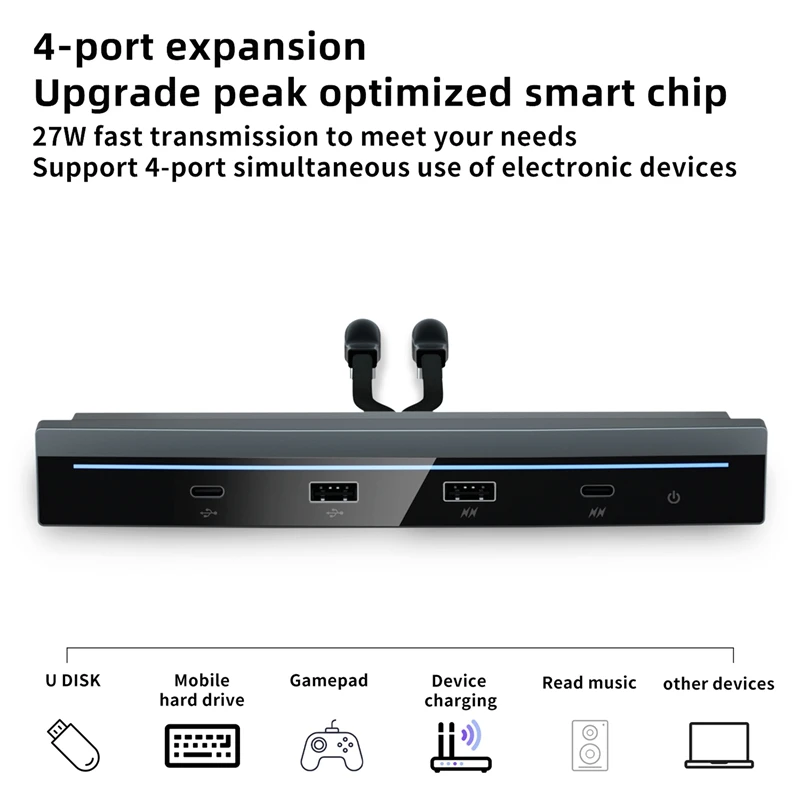 Быстрое зарядное устройство 27 Вт, 1 шт., интеллектуальная док-станция USB, шунт, запчасти для концентратора черного цвета для Tesla 2021-2022, модель 3, модель Y 
Быстрое зарядное устройство 27 Вт, 1 шт., интеллектуальная док-станция USB, шунт, запчасти для концентратора черного цвета для Tesla 2021-2022, модель 3, модель Y