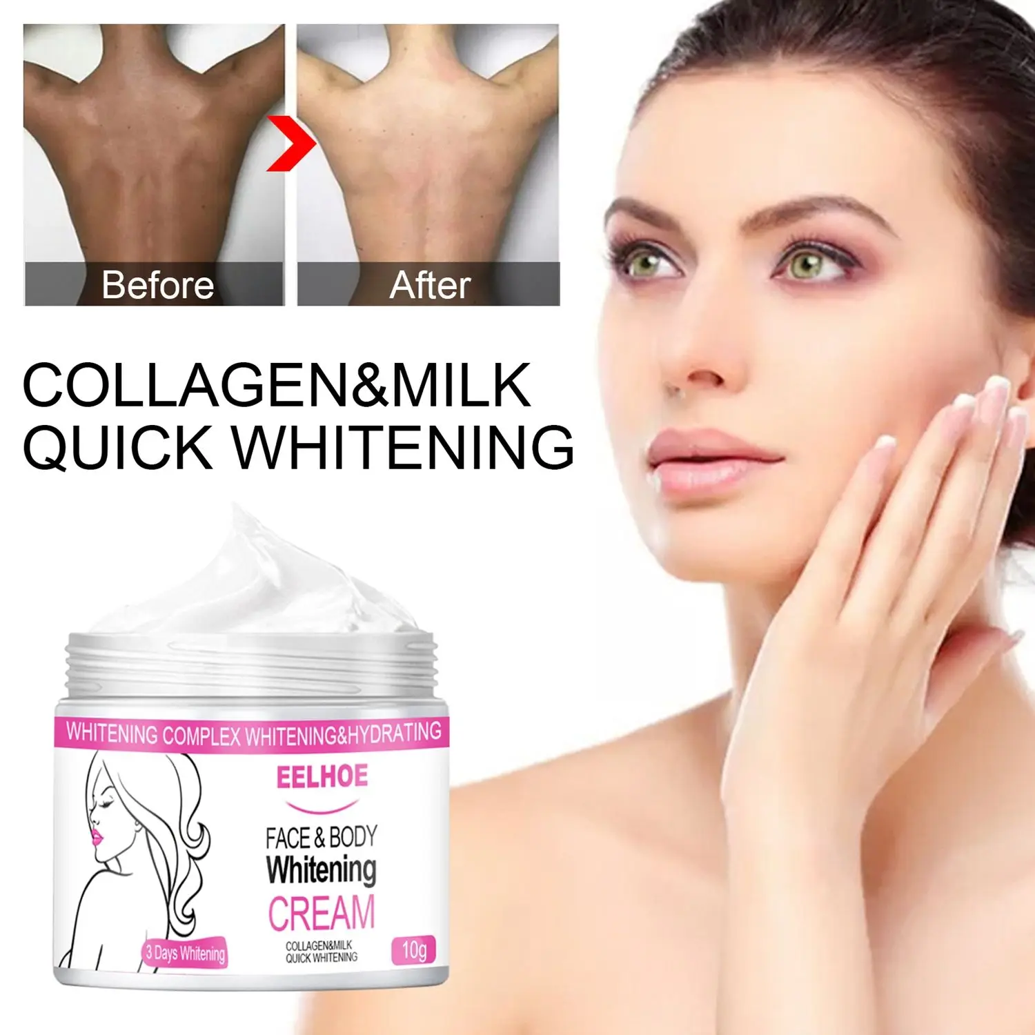 Collagen&Milk Face Armpit Neck Knees Lightening Skin Care Massage Dark Spot Body Whitening Cream
Collagen&Milk Face Armpit Neck Knees Lightening Skin Care Massage Dark Spot Body Whitening Cream