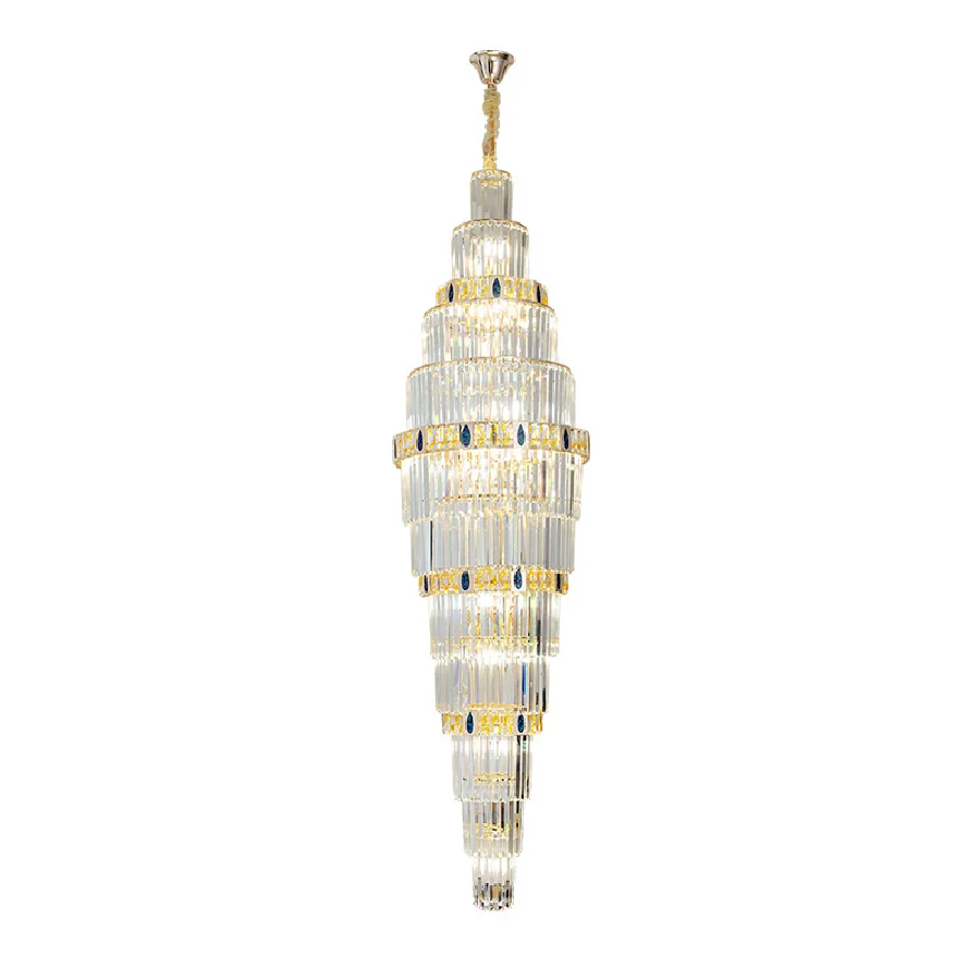 Blue Water Drop Crystal Dimmable LED Lustre Gold Chandelier Luxury Home Decor Home Appliance Upscale Stair Lights
Blue Water Drop Crystal Dimmable LED Lustre Gold Chandelier Luxury Home Decor Home Appliance Upscale Stair Lights