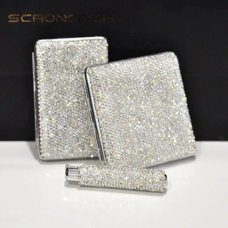 Bling Rhinestone Cigarette Case Shiny Portable Tin Slim Organizer Storage Box Luxury Cigarette Accessories10-20 Capacity
Bling Rhinestone Cigarette Case Shiny Portable Tin Slim Organizer Storage Box Luxury Cigarette Accessories10-20 Capacity
