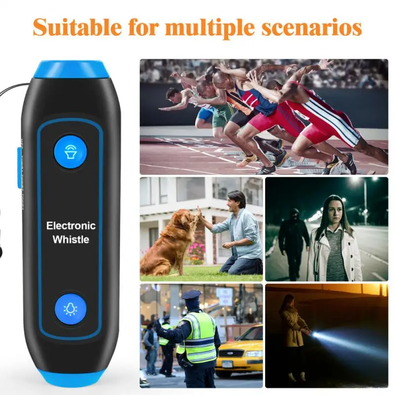 

Sos Flashlight 3 Colors And 3 Levels Safety Sentry/personnel Instructor With Led Light Electronic Whistle Referee Training