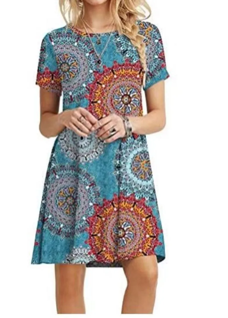 Women Vintage Mini Dresses Short Sleeve Summer Streetwear 3D Print Female Short Dress Loose Casual Ladies Oversized Dress
Women Vintage Mini Dresses Short Sleeve Summer Streetwear 3D Print Female Short Dress Loose Casual Ladies Oversized Dress