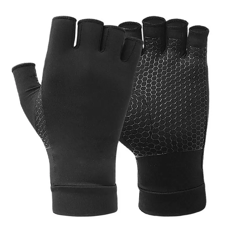 

Hand Compression Gloves Non-slip Honeycomb Palm Copper Hand Gloves Hand Support Wrist Brace Gloves High-elastic Soft Mittens