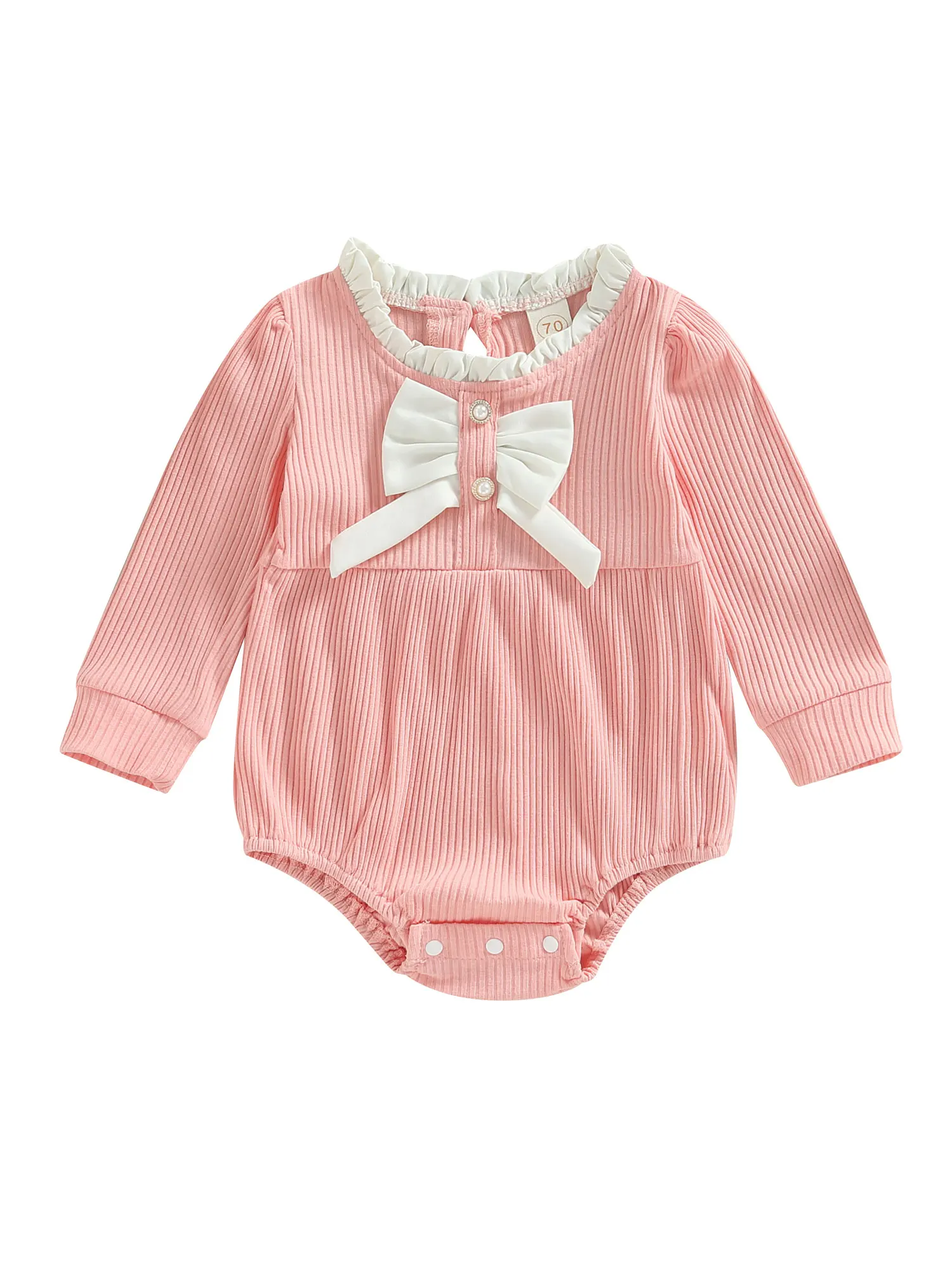 Однотонный ребристый комбинезон для новорожденных 0-18 месяцев 
Однотонный ребристый комбинезон для новорожденных 0-18 месяцев