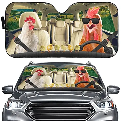 YOSA Rooster Driver Car Windshield Sun Shade,Cute Chick Car Shade Decor, Auto Front Window Chicken Visor Shade Anti-UV, Farm Sun
YOSA Rooster Driver Car Windshield Sun Shade,Cute Chick Car Shade Decor, Auto Front Window Chicken Visor Shade Anti-UV, Farm Sun