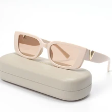 Retro Cool Small Frame Cat Eye Sunglasses for Women 2023 Luxury Sun Glasses Men Fashion Jelly Sunglasses with Metal Hinges