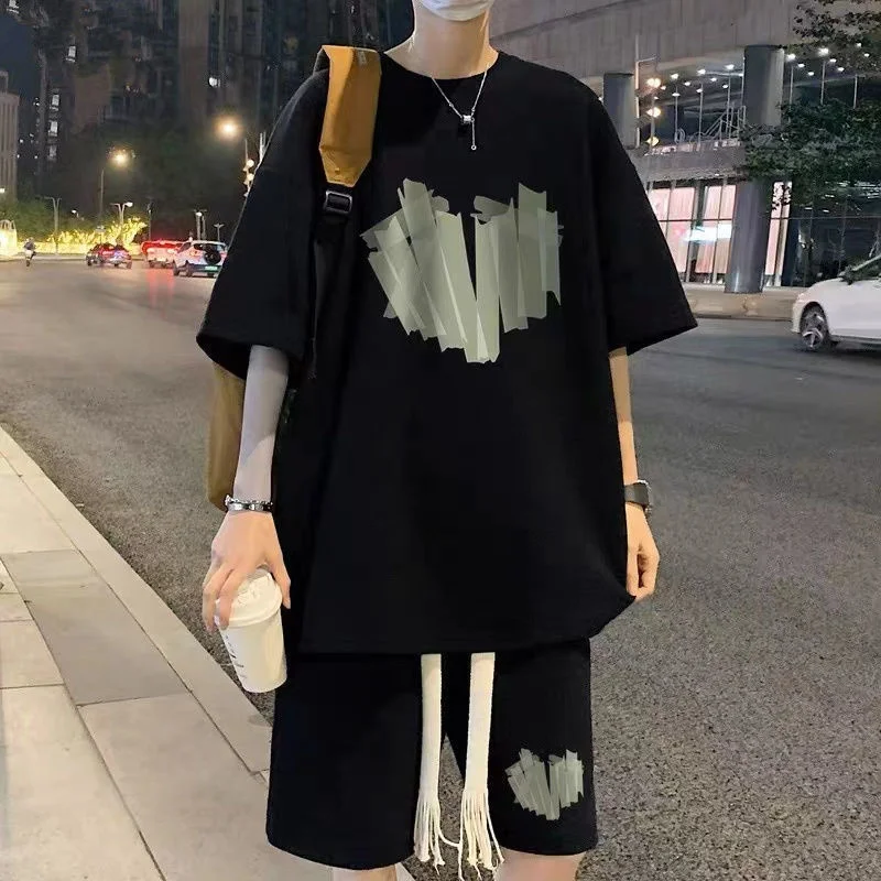 New Waffle Casual Sports Suit Men's Loose Fitting Trend Summer Quarter Sleeved T-shirt Oversized Shorts Two Piece Set
New Waffle Casual Sports Suit Men's Loose Fitting Trend Summer Quarter Sleeved T-shirt Oversized Shorts Two Piece Set