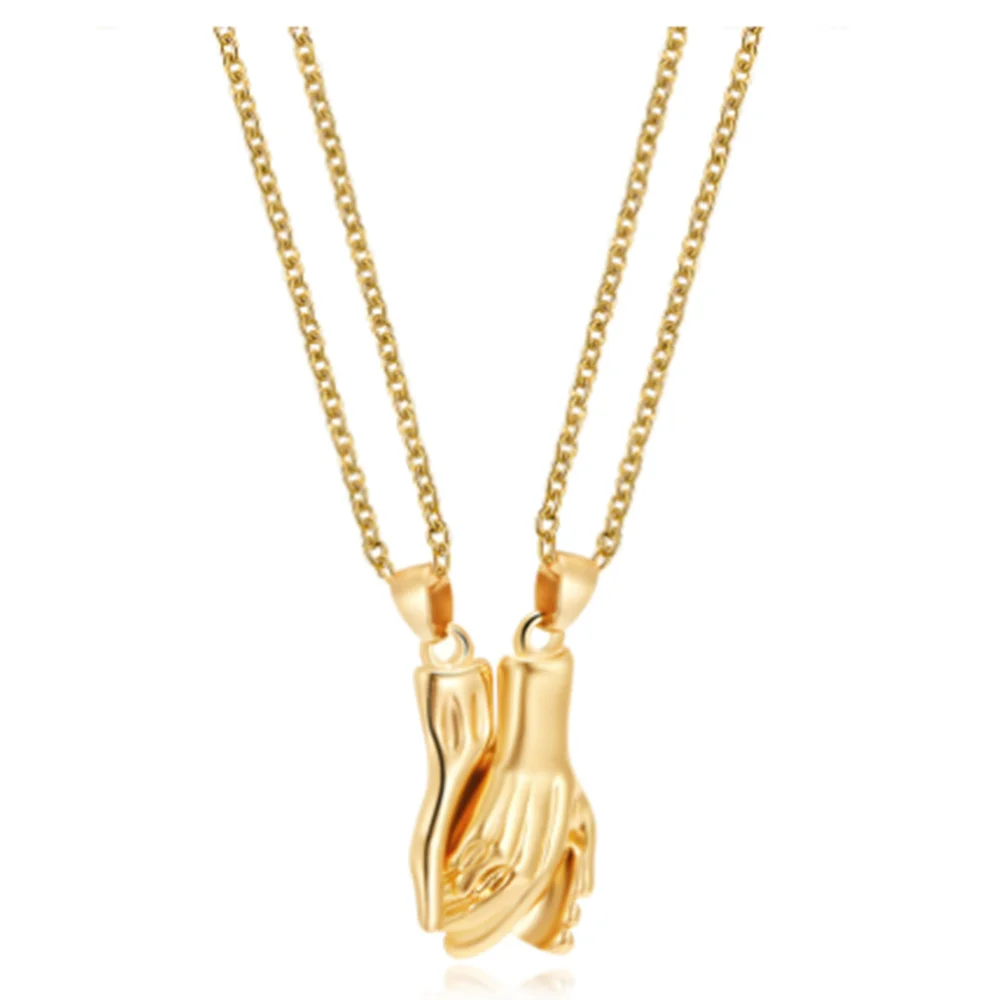 1 Set Handshake Magnet Attracts Alloy Couple Necklace/ Lovers Holding Hands Molding Pendant Clavicle Chain(Gold)
1 Set Handshake Magnet Attracts Alloy Couple Necklace/ Lovers Holding Hands Molding Pendant Clavicle Chain(Gold)