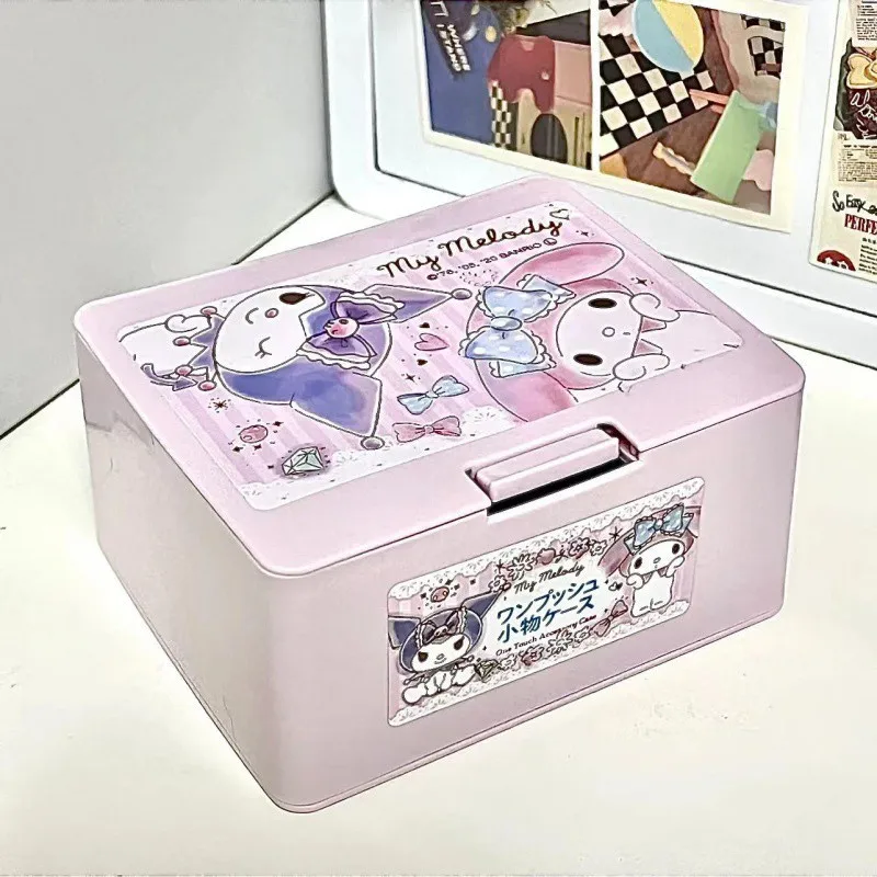 Kawaii Kt Storage Box Anime Kuromi melody Cinnamorol Push-Button Clamshell Sundries Container Desktop Cosmetic Box for Girl Gift
Kawaii Kt Storage Box Anime Kuromi melody Cinnamorol Push-Button Clamshell Sundries Container Desktop Cosmetic Box for Girl Gift