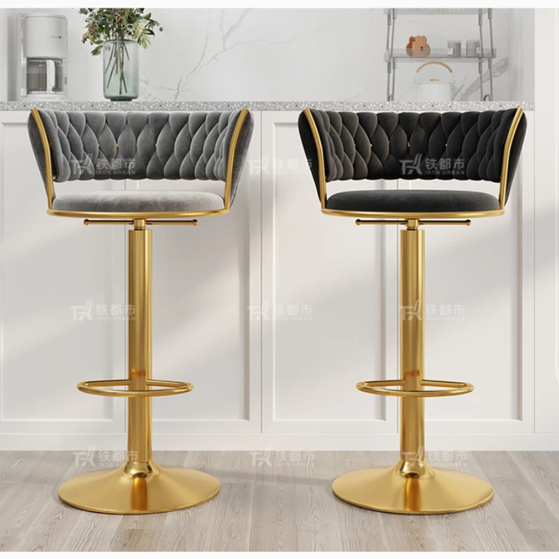 Nordic Fashion Leisure Bar Chair Velvet High Stool Swivel Bar Chairs Kitchen Dining Chair Bar Table Stool Reception Desk Stool
Nordic Fashion Leisure Bar Chair Velvet High Stool Swivel Bar Chairs Kitchen Dining Chair Bar Table Stool Reception Desk Stool