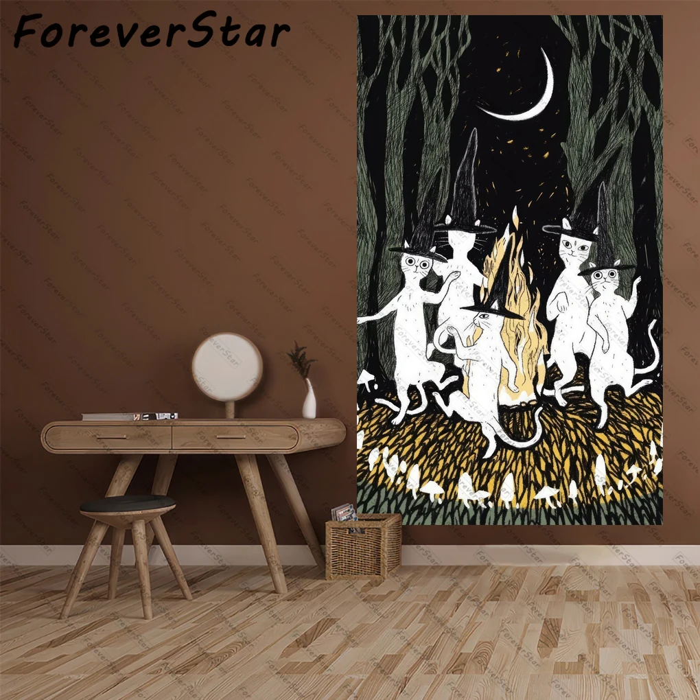 Tarot Dancing Cat Tapestry Kawaii Cartoon Printed Wall Hanging Room Decor Dormitory Backdrop Carpets Bedroom Decoration 
Tarot Dancing Cat Tapestry Kawaii Cartoon Printed Wall Hanging Room Decor Dormitory Backdrop Carpets Bedroom Decoration
