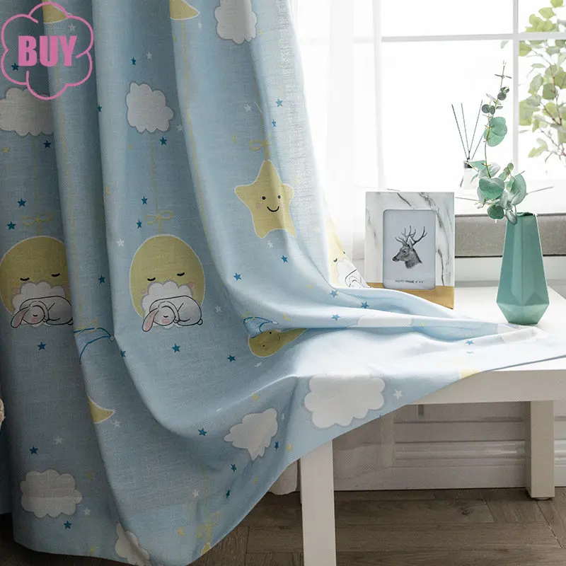 Cartoon Curtains for Living Dining Room Bedroom Blue Stars Rabbit Children's Room Curtains Cotton Hemp Semi-blackout Curtains
Cartoon Curtains for Living Dining Room Bedroom Blue Stars Rabbit Children's Room Curtains Cotton Hemp Semi-blackout Curtains
