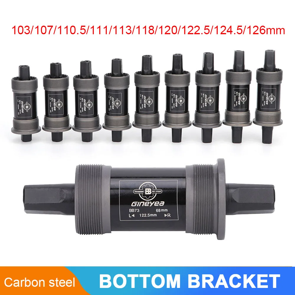 

Bicycle Bottom Bracket 103/107/110.5/113/118/120/122.5/124.5/126mm Square Hole Central Axis Taper Bicycle Parts