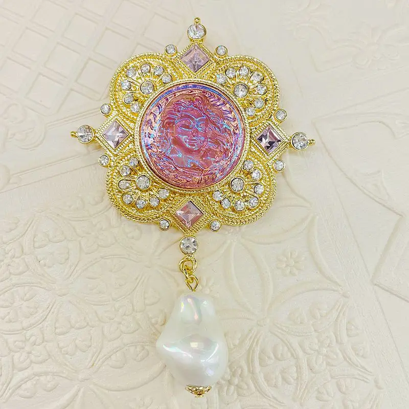Art Nouveau Jewelry Sleeping Angel Safety Pin Imitation Glass Acrylic Baroque Pearl Crystal Lady Cameo Luxury Brooch for Women
Art Nouveau Jewelry Sleeping Angel Safety Pin Imitation Glass Acrylic Baroque Pearl Crystal Lady Cameo Luxury Brooch for Women