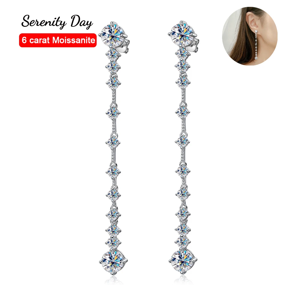Serenity 6 Carat a Pair D Color Full Moissanite Long Tassel Stud Earring For Women S925 Sterling Silver Plate Pt950 Fine Jewelry
Serenity 6 Carat a Pair D Color Full Moissanite Long Tassel Stud Earring For Women S925 Sterling Silver Plate Pt950 Fine Jewelry